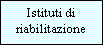 Casella di testo: Istituti di riabilitazione 